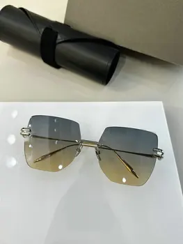 De luxo, premium, vintage sem aro, óculos de sol dos homens de moda oversized quadrado óculos de mulheres de olhos de gato de óculos de sol UV400 óculos de sol