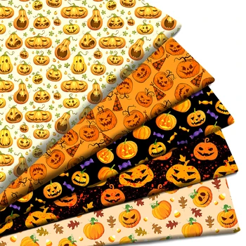 Abóbora De Halloween Candy Impresso Poliéster De Algodão Puro Material De Retalhos De Tecido Costura De Patchwork De Tecidos De Pano Bordado
