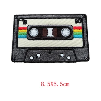 Vintage Fita Cassete de 90 arco-íris Música Ferro Em Patch Bordado