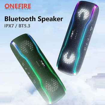 Bluetooth alto-Falante ao ar livre de Caixa de Som IPX7 Impermeável 25W BT5.3 alto-Falante Estéreo alto-Falante Surround com Fresco Pulsando EQ Luzes