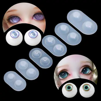 Vários Tamanho Ofício Ferramentas DIY Resina Cristal de Silicone de Fundição do Molde da Boneca de Olhos de Molde Redondo Metade Olhos de Boneca Acessórios
