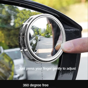 2Pcs Carro Ronda Moldura Convexa Ponto Cego do Espelho 360 Graus Ajustável Claro Retrovisor Auxiliar Retrovisor do Carro Acessórios