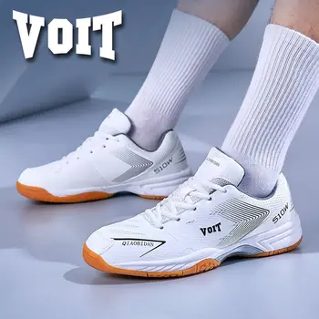 Voit/ Genuína de Badminton dos Homens de Couro Anti-derrapante Formação Profissional Sapatos Resistentes ao Desgaste, Choque de absorção de Tênis de Mesa Tênis