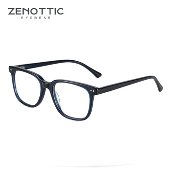 ZENOTTIC 2023 Moda Praça Óculos com Armação Unissex Clássico Óculos Sem Prescrição médica Limpar Lente de Óculos de Acetato de R0041