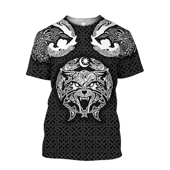 2023 Novo Impressos em 3D Homens Lobo T-camisa Casual de Moda Casual, Confortável, T-shirt de Roupa masculina de manga Curta T-shirt