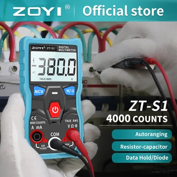 ZOYI S1/2/3 Multímetro Digital testador autorange True rms automotriz Mmultimetro com NCV luz de fundo do LCD Lanterna testador de Porta