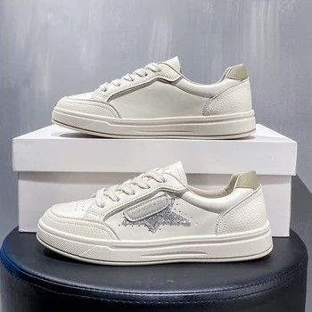 2023 Novos Formadores de Sapatos de salto Baixo e as Mulheres Calçados Confortáveis Vulcanizar Sapatos Mulheres Tênis de Moda feminina e Sapatos Brancos