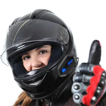 A motocicleta Azul dente-de-Auricular Moto Fone de ouvido sem Fio E de Intercomunicação Sistema de Cancelamento de Ruído, Suporte a Estéreo