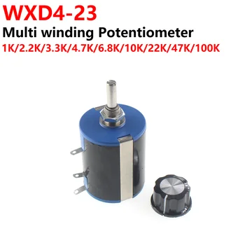 1Pcs WXD4-23 3W Precisão Multi-volta da Ferida do Fio Potenciômetro de 10 Voltas de 1K 2K2 3K3 4.7 K 10K