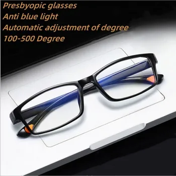 Idade Homem Mulher Presbiopia Óculos Ajuste Automático de Grau, Zoom Inteligente,Anti Luz azul Multi Foco Óculos de Leitura