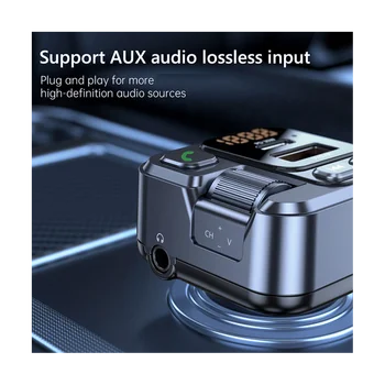 Carro Transmissor FM Modualator Carro Bluetooth MP3 Player de Áudio AUX Receptor USB Tipo C PD30W Carregador do Carro de mãos livres