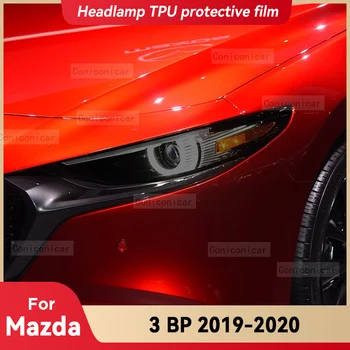 Para MAZDA 3 BP de 2019 2020 o Farol do Carro Preto Capa Protetora de TPU Película Frente Tonalidade de Luz mudam de Cor Etiqueta Acessórios
