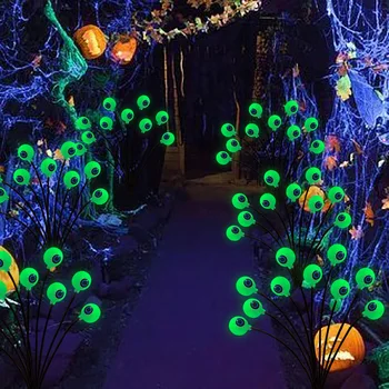 6 LED Decoração de Halloween globo Ocular Seqüência de Luzes Decoração de Vermelho, Verde, Roxo Luzes para o Exterior Festa de Halloween Suprimentos Jardim Quintal