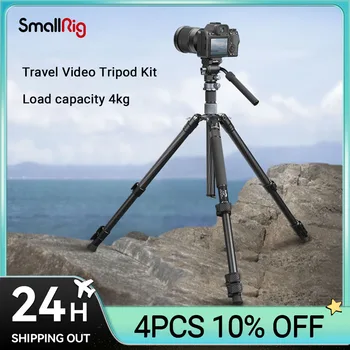 SmallRig Viagem de Vídeo Kit de Tripé com Pernas de Fibra de Carbono, Leve e Estável para Fotografia de Viagens Carga 4KG 4221