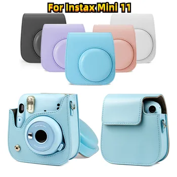 Câmera portátil PU Couro Bolsa Protetora Case Capa com Alça de Ombro Ajustável para Fujifilm Instax Mini-11