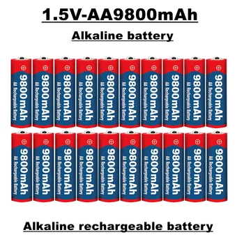 AA bateria recarregável, o mais recente estilo de 1,5 V, 9800 MAH, alcalina material, adequado para controles remotos, brinquedos, relógios, rádios, etc.