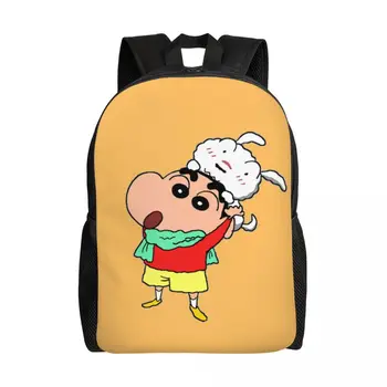Personalizado Shinchan Com Shiro Cartoon Mochila Mulheres Homens Moda Bookbag para a Faculdade Sacos de Escola