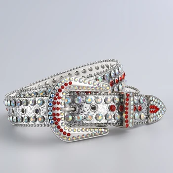 Western Strass Cintos Gótico Y2K Estilo Red Crystal Cravejado Vintage de Luxo Diamante Cinto de Mulheres de Personalização Cintura Decoração