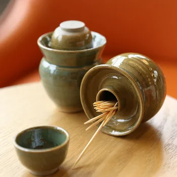 Feito À Mão Pode Bolso Decapagem Jar Mini Kimchi Jar Palito De Estanho Cerâmica