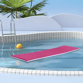 Piscina Flutuante Água Esteira de 3 camadas de Água da Jangada 43x15.7x1.3Inches para jogos, Relaxamento, Recreação arregaçar Almofada cor-de-Rosa Branco Azul