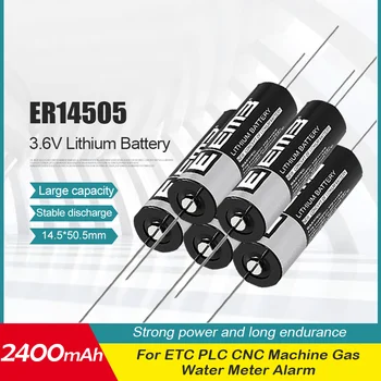 5PCS ER14505 14505 2A AA Bateria 2400mAh 3,6 V Não-Bateria de Lítio recarregável, com Pinos PLC ETC CNC Máquina de Gás, Medidor de Água