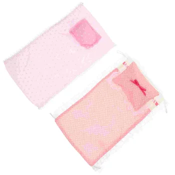 Casa De Cama, Kit De Acessórios Mini Quarto De Algodão De Algodão Sheetss Bedsheet Suprimentos Em Miniatura De Roupa De Cama