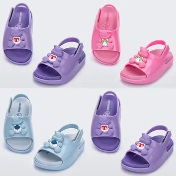 Novo Mini Melissa Crianças Jelly Shoes Meninos Meninas rapazes raparigas de Espessura Inferior Cartoon Sapatos de Praia Verão 2023 Crianças do Bebê Bonito Legal Sandálias