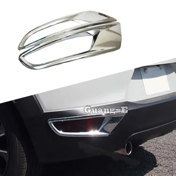 Para Mazda CX-3 CX3 2017 2018 2019 2020 2021 2022 Carro ABS Cromado Tampa Guarnição de Volta da Cauda Nevoeiro Luz da Lâmpada Quadro Adesivo 2PCs
