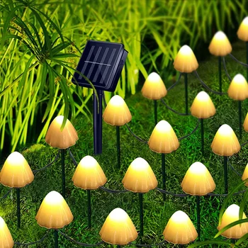 10-30 LED Solar Seqüência de Luzes de Fadas Caminho da Paisagem do Gramado do Cogumelo da Lâmpada Exterior do Natal Pátio com Jardim Garland Decoração de Rua
