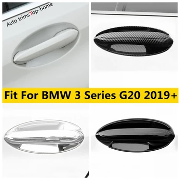 Fora da Porta de Puxar a Maçaneta Puxador Tigela Decoração Moldura Guarnição Tampa de Ajuste Para o BMW Série 3 G20 2019 - 2023 Acessórios do Exterior
