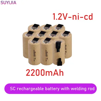 SC 1.2 V Bateria de 2200mAh SubC Bateria Recarregável de NiCd com Etiqueta Ferramenta de Poder de NiCd SUBC para chave de Fenda Broca Bateria de Reposição