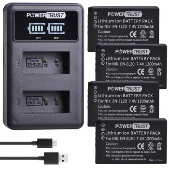 PT-EL20a EN-EL20 Bateria / USB Carregador Dual para Nikon EN EL20 EL20a Coolpix P1000, 1 j1, 1 J2, 1 J3, 1 S1, 1 V3, A, 1, AW1
