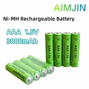 AAA recarregáveis de 1,5 V 3000mAh níquel-hidrogênio da bateria apropriado para lanternas, brinquedos, relógios, leitores de MP3, pilhas alcalinas rep