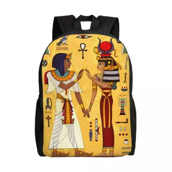 Egito Antigo Totem Faraó Anubis Mochila Escolar Do Estudante De Faculdade Bookbag Se Encaixa 15 Polegadas Laptop Egípcio Hieroglífico Divindades Saco
