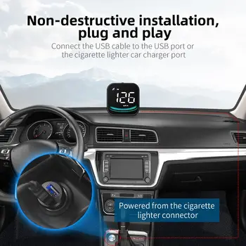 Carro LED Acessórios Hud Gps, Computador de Bordo, Alarme de Lembrete Inteligente Digital, Head-Up Display Auto Velocímetro