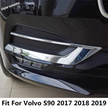 Carro pára-choque Dianteiro, faróis de Nevoeiro Lâmpadas Sobrancelha Decoração de Capa de Guarnição de Ajuste Para o Volvo S90 2017 2018 2019 ABS Acessórios Cromados Exterior