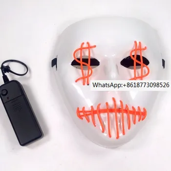Personalizado festa de Halloween LED da máscara de horror, ghostface bar adereços, símbolos de dólar, bungee máscara legal