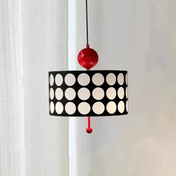 Vintage Onda Ponto de Couro Pingente de Luzes para Decoração Sala de estar Quarto Hanging Lamp Café Restaurante Suspensão da Luminária