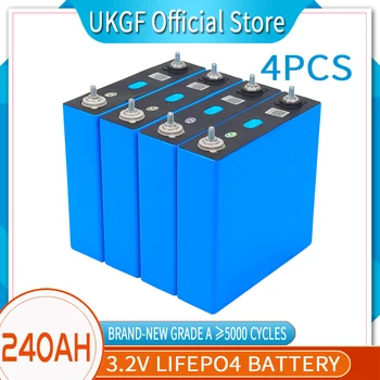 4pcs 3.2 V Lifepo4 240Ah Bateria Pode ser Combinada com Bateria Recarregável DIY 12V a 24V, 36V 48V EV RV Solar, Sistema de Armazenamento da Bateria