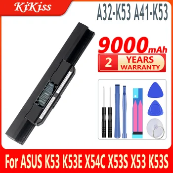 9000mAh KiKiss Bateria A32-K53 A41-K53 Para ASUS K53 K53E X54C X53S X53 K53S X53E X53SV X53U X53B A42-K53 K43S K43SV K43 K43E