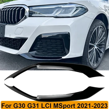 Pára-choque dianteiro Divisor de Canard Spoiler Laterais do Difusor Body Kit Para BMW Série 5 G30 G31 LCI M Sport 2021 2022 2023+ Acessórios do Carro
