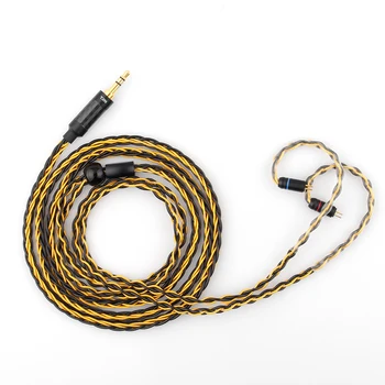 TRN T1 Fone de ouvido Ouro Prata Misto banhado a Atualização cabo de Fone de ouvido fio para V80 V90 V30 V10 V20 V60 X6 AS10 T2 S2 DT8 P1 DT6 DMG