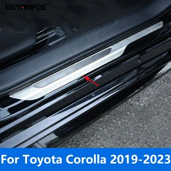 Para Toyota Corolla 2019 2020 2021 2022 2023 Inoxidável Soleira Da Porta Da Placa De Boas-Vindas Do Pedal De Chinelo Guarda Adesivo De Acessórios, Estilo Carro