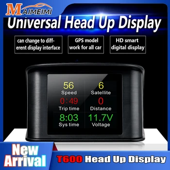 T600 HUD Head Up Display Para Carro Inteligente Medidor Digital de Velocidade de GPS RPM temperatura da Água de Consumo de Combustível Automóvel Smart Sistema de Estacionamento Automático do Medidor