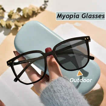 Exterior Fotossensíveis Senhoras Miopia Óculos Tendência Da Moda De Curta Visão, Óculos Terminado Óptico Prescrição De Óculos De Dioptria