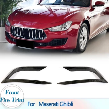 Pára-Choque Dianteiro Barbatanas Guarnição Divisores Para Maserati Ghibli Base Sedan 4 Portas 2018 Fibra De Carbono Carro Da Frente Barbatanas Guarnições Acessórios