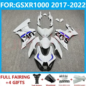 Moto Carenagem kit de ajuste para o GSXR1000 GSXR 1000 GSX-R1000 2017 2018 2019 2020 2021 2022 K17 completo Carenagens kits de conjunto branco