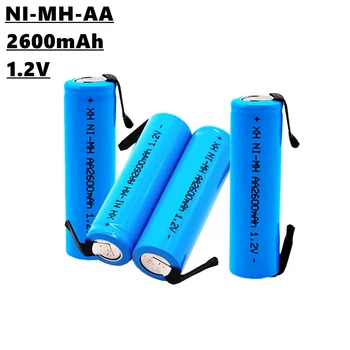 2023 mais recente AA NiMH recarregáveis da bateria, 1,2 V, 2600mAh, adequado para a escova de dentes Elétrica, máquina de barbear Eléctrica, etc.