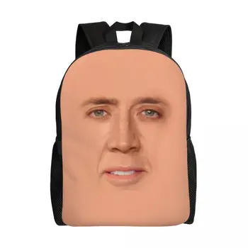 Nicolas Cage Meme Backpack do Laptop Mulheres Homens Básica Bookbag para a Faculdade Estudante de uma Escola Engraçado Sacos