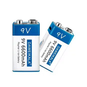 100% Nova de 9V USB bateria recarregável Li-Ion bateria 9V 6600mAh é adequado para a câmera e outra série de produtos eletrônicos+linha de USB